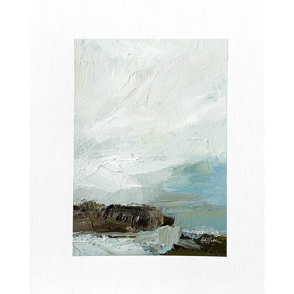 8x10 Original Oil Landscape Painting Abstract Expressive Seascape Calm Signed